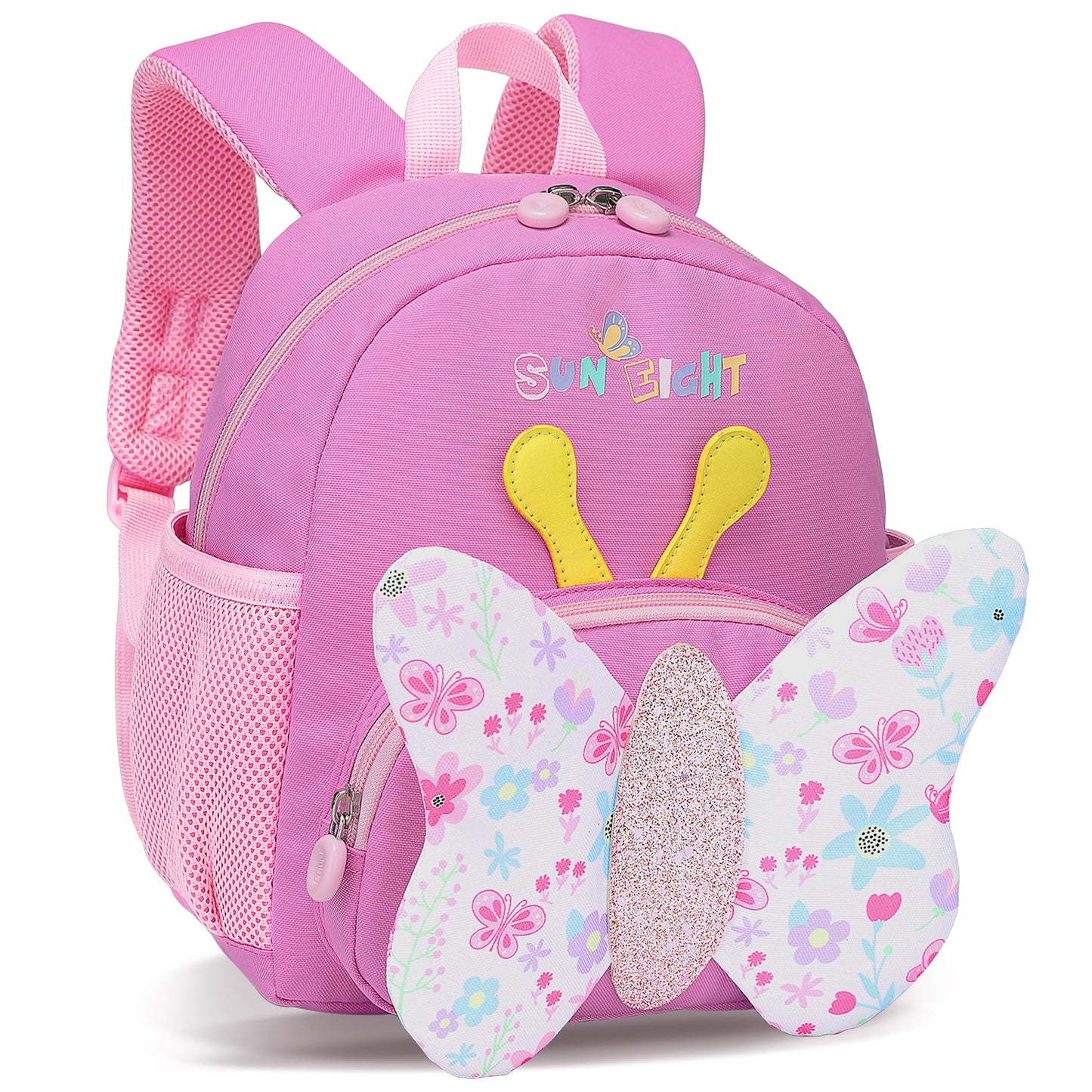 Kinderrucksack Mädchen Kleiner Rucksack Kinder mit Brustgurt, Rosa | Leicht Wasserdicht Vorschule Kleinkind, Schulrucksack Einhorn, Tagesrucksack, Kindergarten Schultasche für 1-5 Jahre