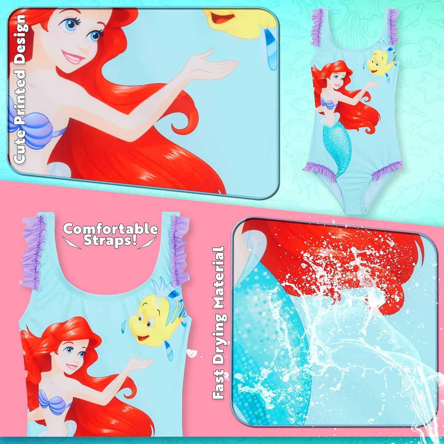 Disney Mädchen einteiliger Badeanzug, Bademode, Geschenke für Mädchen