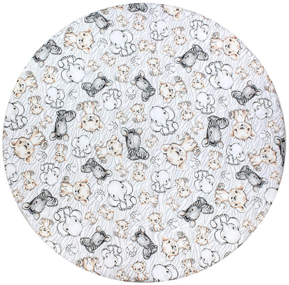 TupTam Krabbeldecke für Baby 120x120 cm - Gepolsterte Spieldecke Baby Baumwolle, XXL, OEKO-TEX, Weich & Hautfreundlich, Farbe: Wald/Beige
