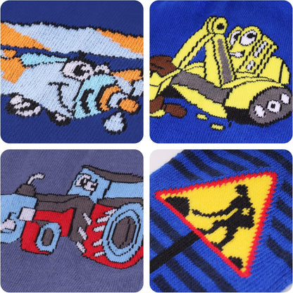 L&K-II Pack of 3 Crawling Tights Baby Girls Boys Tights with ABS Sole Non-Slip Nubs Car Aeroplane Lion Motif 2731