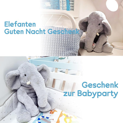 Plüsch Elefant 33 cm – Weiches rosa Kuscheltier mit großen Ohren & Langer Nase – Niedliches Stofftier für Kinder & Deko | Für Jungen, Mädchen, Kinder, Babyparty, Schlafzimmer, Weihnachten, Geburtstagsgeschenke