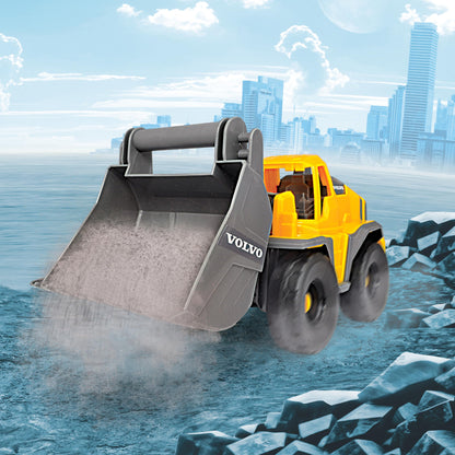Dickie Toys - Volvo Bagger Tough Excavator (26 cm) - Spielzeug-Schaufelbagger für Kinder ab 3 Jahre mit Freilauf, beweglichem Arm und Schaufel, als Sandspielzeug geeignet