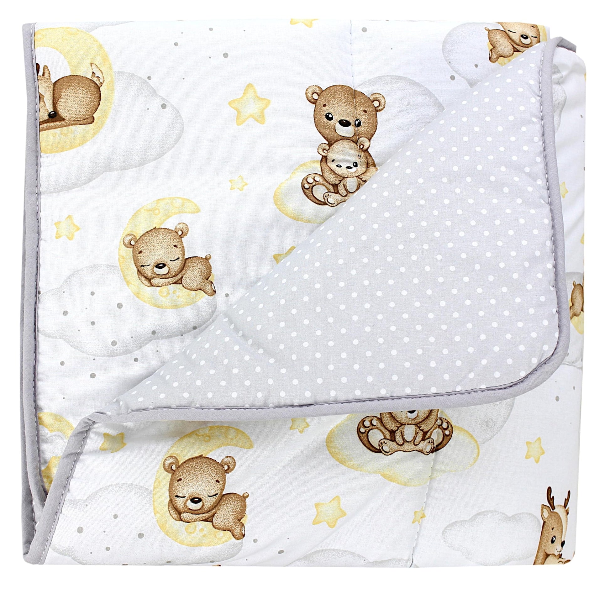 TupTam Krabbeldecke für Baby 120x120 cm - Gepolsterte Spieldecke Baby Baumwolle, XXL, OEKO-TEX, Weich & Hautfreundlich, Farbe: Wald/Beige - Meloni2