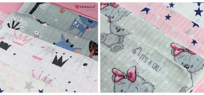 FENSILO - Mulltücher - Mullwindeln - 10er Pack 70x80 cm - Stoffwindeln, Made IN EU, schadstoffgeprüft - Spucktücher Set für Mädchen – Baby Mullwindeln- Rosa - Oeko-TEX Zertifiziert