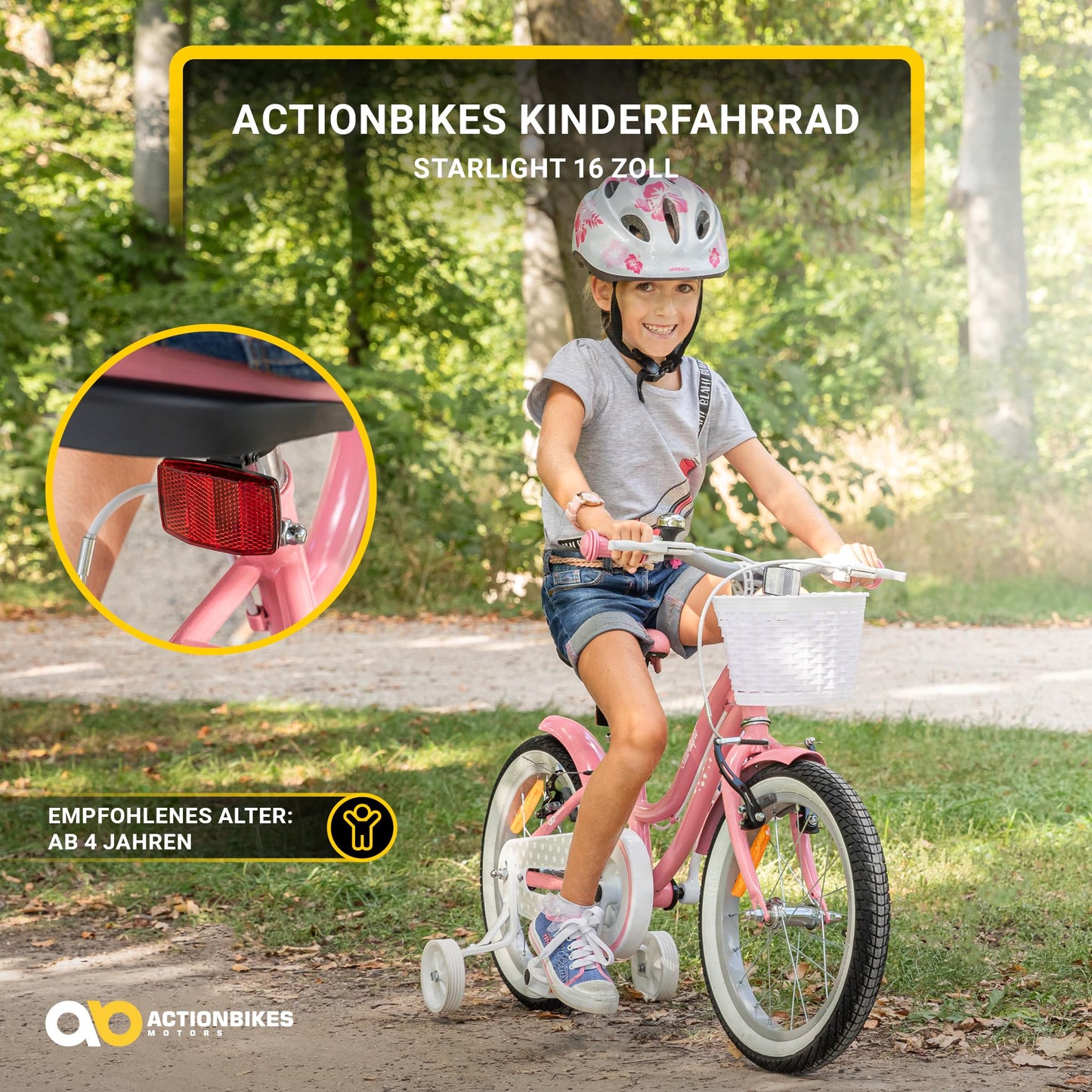 Actionbikes Kinderfahrrad Starlight | 12 16 20 Zoll - V-Brake Bremsen - Fahrrad für Kinder von 2-9 Jahren - Schutzblech v. / h - Kinder Fahrrad für Mädchen & Jungen - Fahrräder - Bicycle - Kinderrad - Meloni2