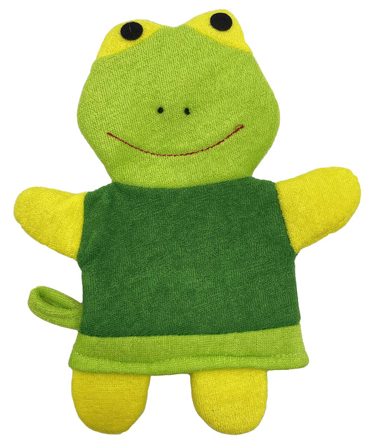 VAIYNWOM Frog Wash Mitt with Animal Motif for Happy Bathing Fun, Wash Mitt for Babies and Children from 0+ Months
