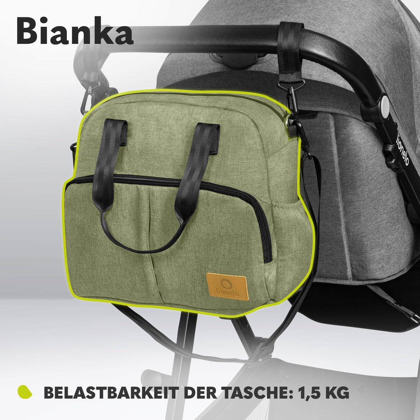 LIONELO BIANKA Children's Pushchair 3-in-1 (22 kg) Baby Carrycot (9 kg) Baby Seat (13 kg), Foldable, Travel System, Backrest Adjustment, Wheels 360o Shock Absorber, Hood XXL