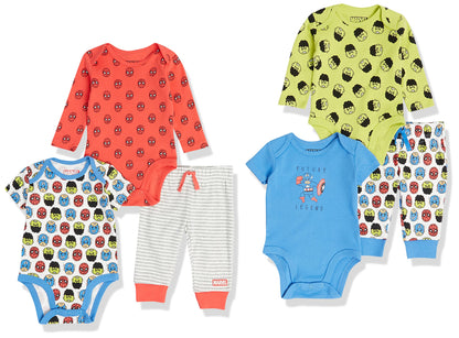 Essentials Disney | Marvel | Star Wars Unisex Baby 6-teiliges Outfit-Set, 6er-Pack