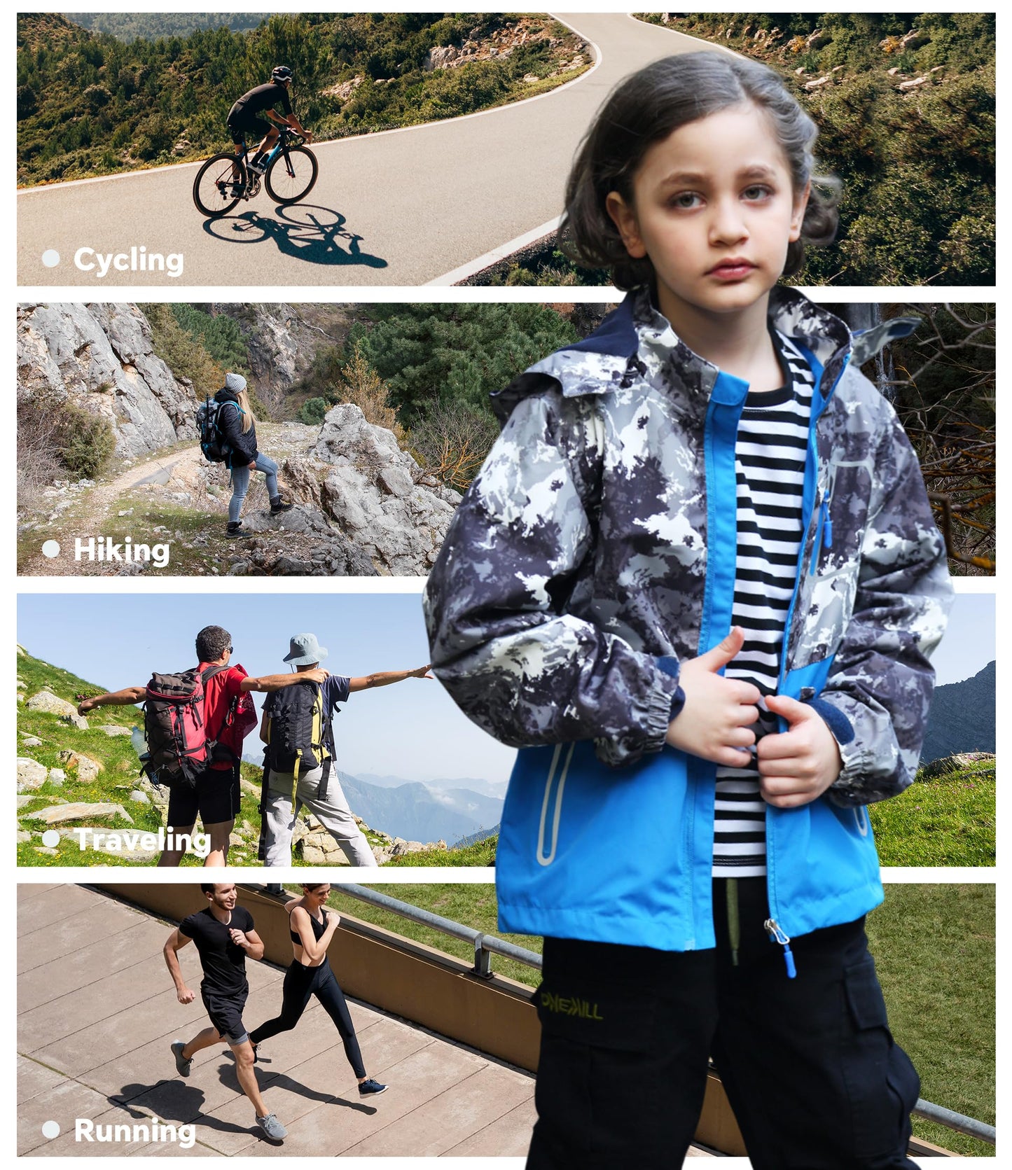 LAUSONS Children's Lined Jacket, Boys' Transition Jackets for Boys, Softshell Jackets with Camouflage Pattern