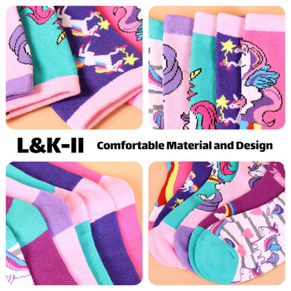 L&K-II 10er Kindersocken Mädchen Sneakersocken Baumwolle Mehrfarbig bunt Frühling Herbst 2823