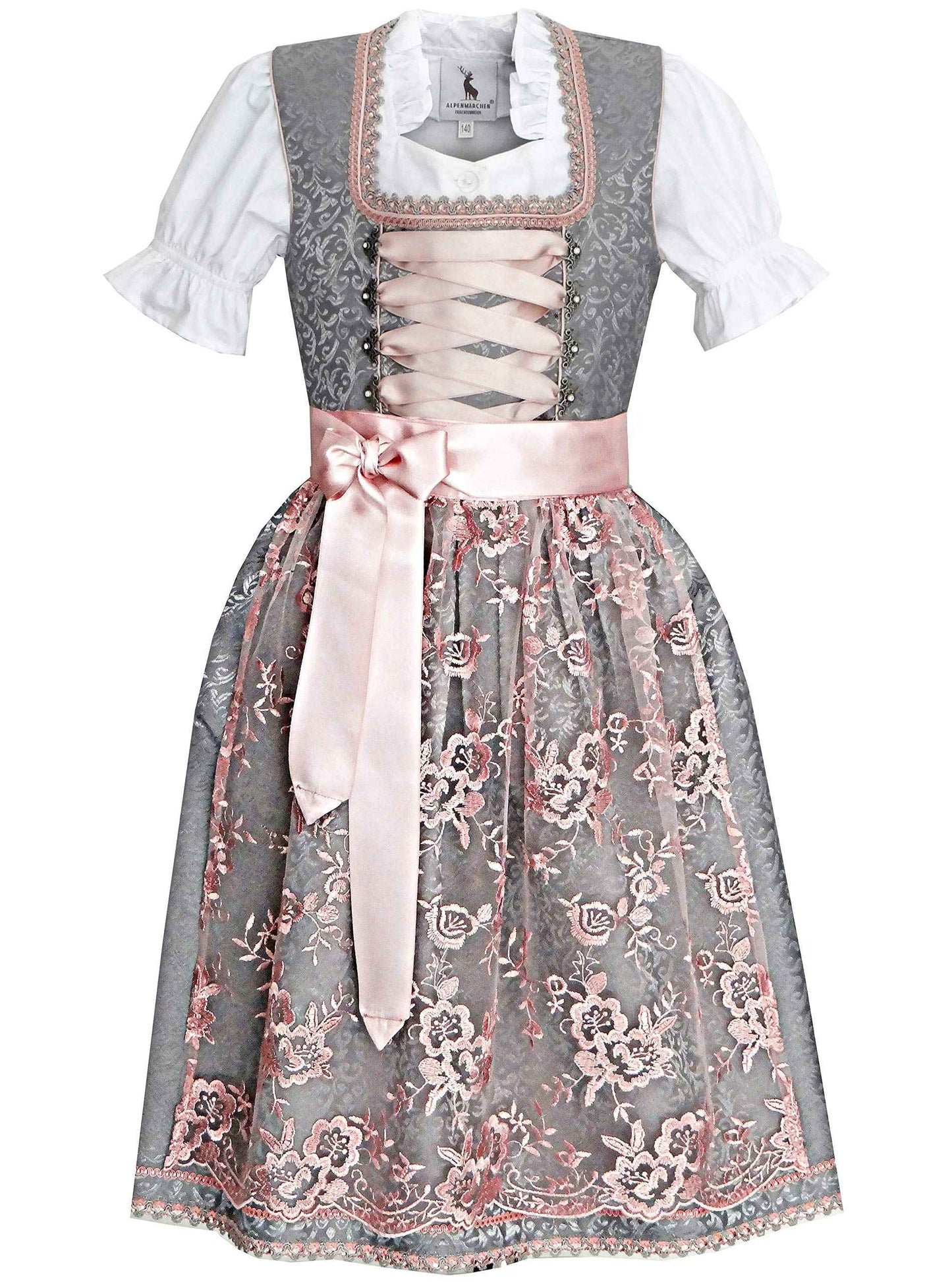 Alpenmärchen Children's Dirndl from Exclusive Collection Including Apron and Blouse, Many Other Models