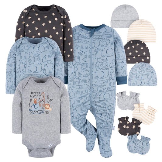 Gerber Baby Girls Boys and Girls 12 Piece Layette Gift Set 12-Piece Layette Clothing Set (Pack of 12)