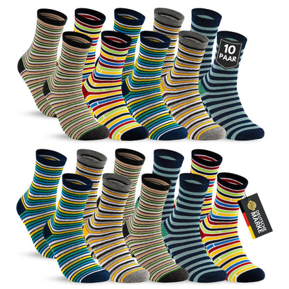 10 Paar Kinder Socken Jungen & Mädchen Baumwolle Kindersocken