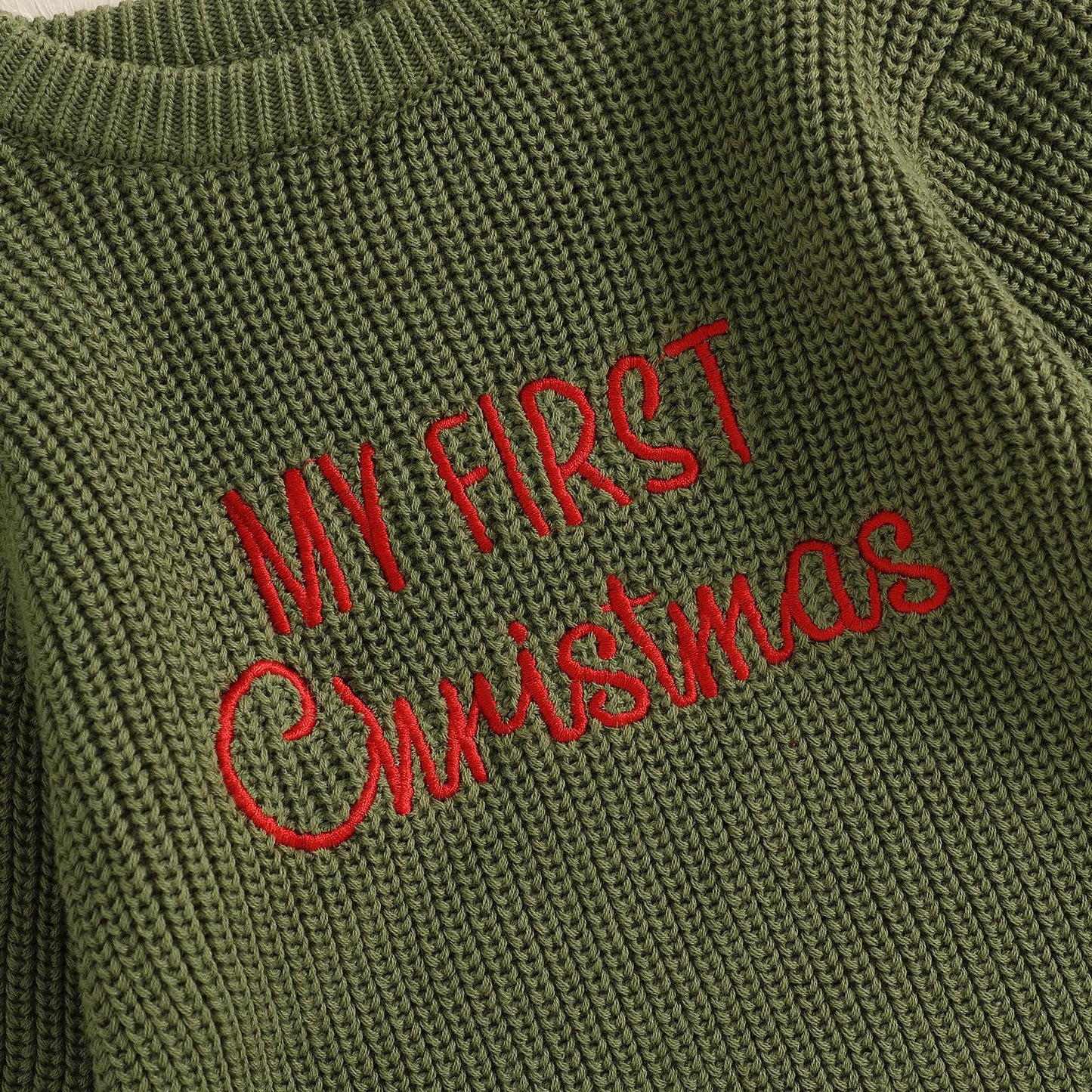 Geagodelia Knitted Christmas Romper Baby Girl Boy Christmas Jumper My First Christmas Newborn Baby Jumper Romper Bodysuit Christmas Jumper