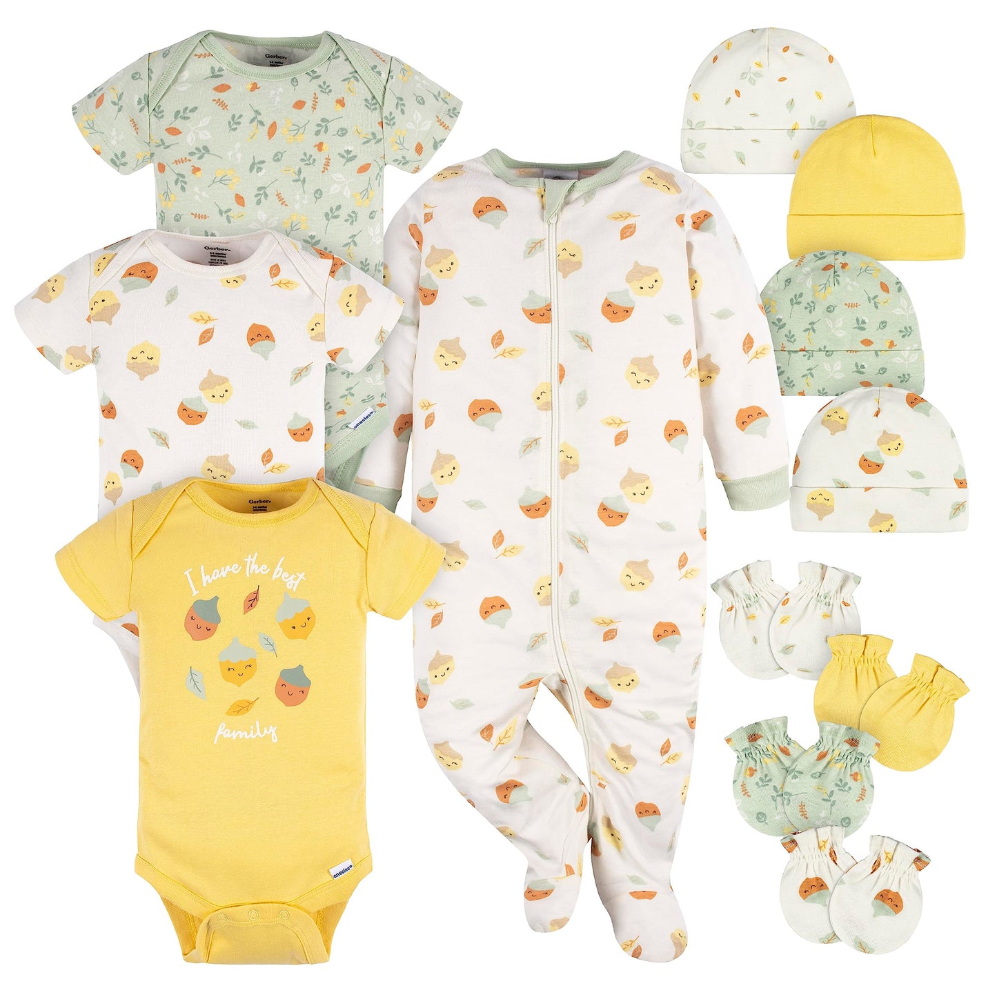 Gerber Baby Girls Boys and Girls 12 Piece Layette Gift Set 12-Piece Layette Clothing Set (Pack of 12)