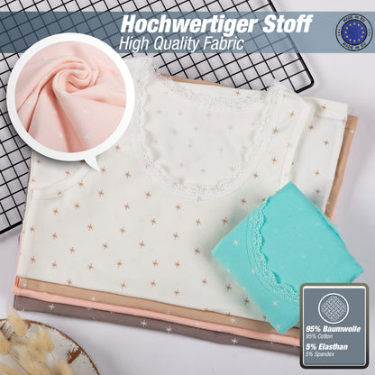 LOREZA ® 5 Mädchen Baumwolle Unterhemden Tank Top Kinder - Gr. 92-170