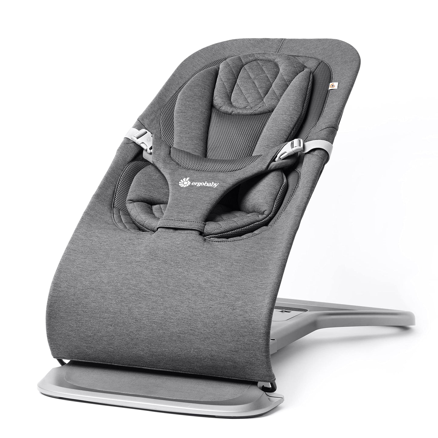 Ergobaby 3-in-1 Evolve Bouncer, Ergonomische Babywippe für Neugeborene ab Geburt bis zum Kleinkind, Babyschaukel mit Neugeboreneneinsatz (2,5 kg - 13,2 kg), Midnight Blue