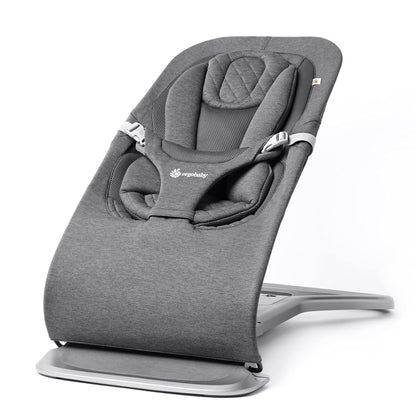 Ergobaby 3-in-1 Evolve Bouncer, Ergonomische Babywippe für Neugeborene ab Geburt bis zum Kleinkind, Babyschaukel mit Neugeboreneneinsatz (2,5 kg - 13,2 kg), Midnight Blue