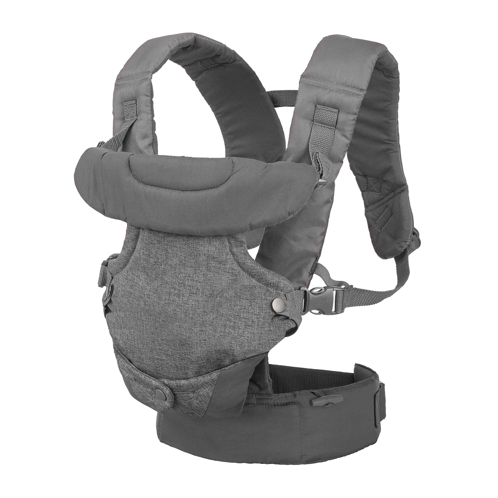 Infantino Flip Advanced 4-in-1 Babytrage, Ergonomisch, Umwandelbar, mit Blickrichtung Nach Innen und Außen, Vorne und Hinten Tragbar für Neugeborene bis Kleinkinder von 3,6-14,5 kg, Grau