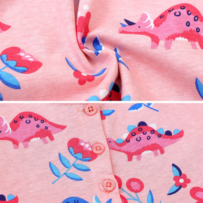 FILOWA Kleider für Mädchen Kinder Einhorn Blumen Stickerei Herz Druck Tier Sommerkleid Cartoon Kinderkleider Embroider Baumwolle Mädchenkleid Lange/Ärmellos Lässige Geburtstag Kinderkleidung,Gr.92-128