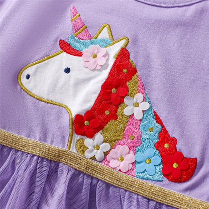 Kleinkind Mädchen Kurze Ärmel Ostern Kleid Baumwolle lässig Jersey Shirt Playwear Applique Kleid