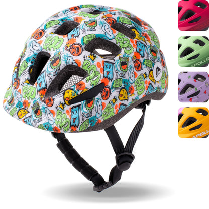 Apollo Kinder Fahrradhelm, Helm für Kinder & Jugendliche, Multisport Helm, Fahrradhelm Mädchen, Fahrradhelm Jungen, Kinderhelm ab 3 Jahre, Verstellbarer Kinder-Helm, ab Größe 48, für Fahrrad & Roller