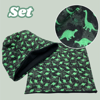 HECKBO Children's Beanie Hat & Scarf, Tube Scarf Set, for Girls and Boys, 95% Cotton, Autumn, Spring, Winter