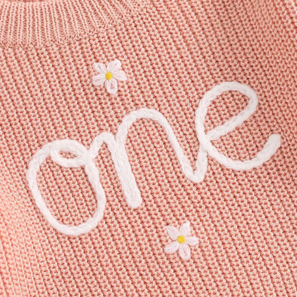L&ieserram Baby Mädchen Jungen 1. Geburtstag Gestrickt Pullover Jumper Langarm Strickpullover Pulli Kleinkinder Kleidung Outfit Knitted Sweater 1 Jahr