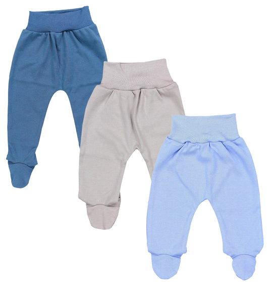 TupTam Pumphose Baby Jungen mit Fuß 3er Pack – Weiche Baby Hose aus Baumwolle mit Komfortbund