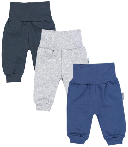 TupTam Baby Boys' Jogging Bottoms with Wide Waistband, Pack of 3