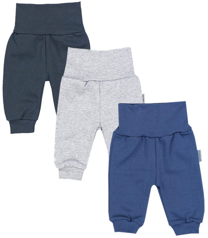TupTam Baby Boys' Jogging Bottoms with Wide Waistband, Pack of 3