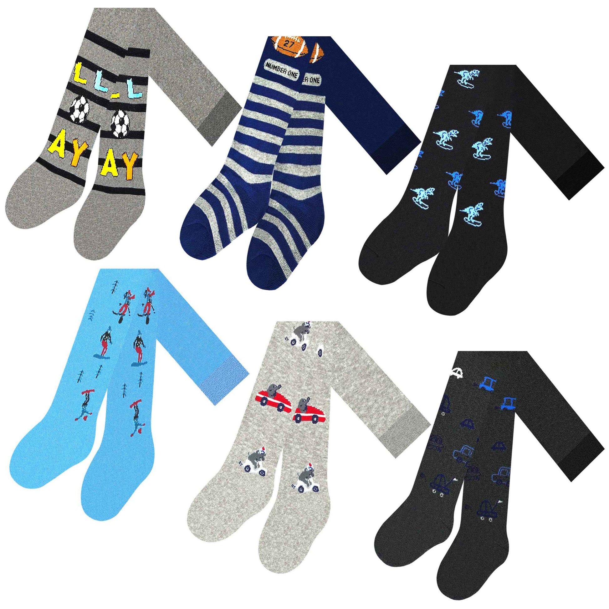 MRCC 12777 Pack of 6 Boys' Children's Knitted Tights Fine Knitted Cotton