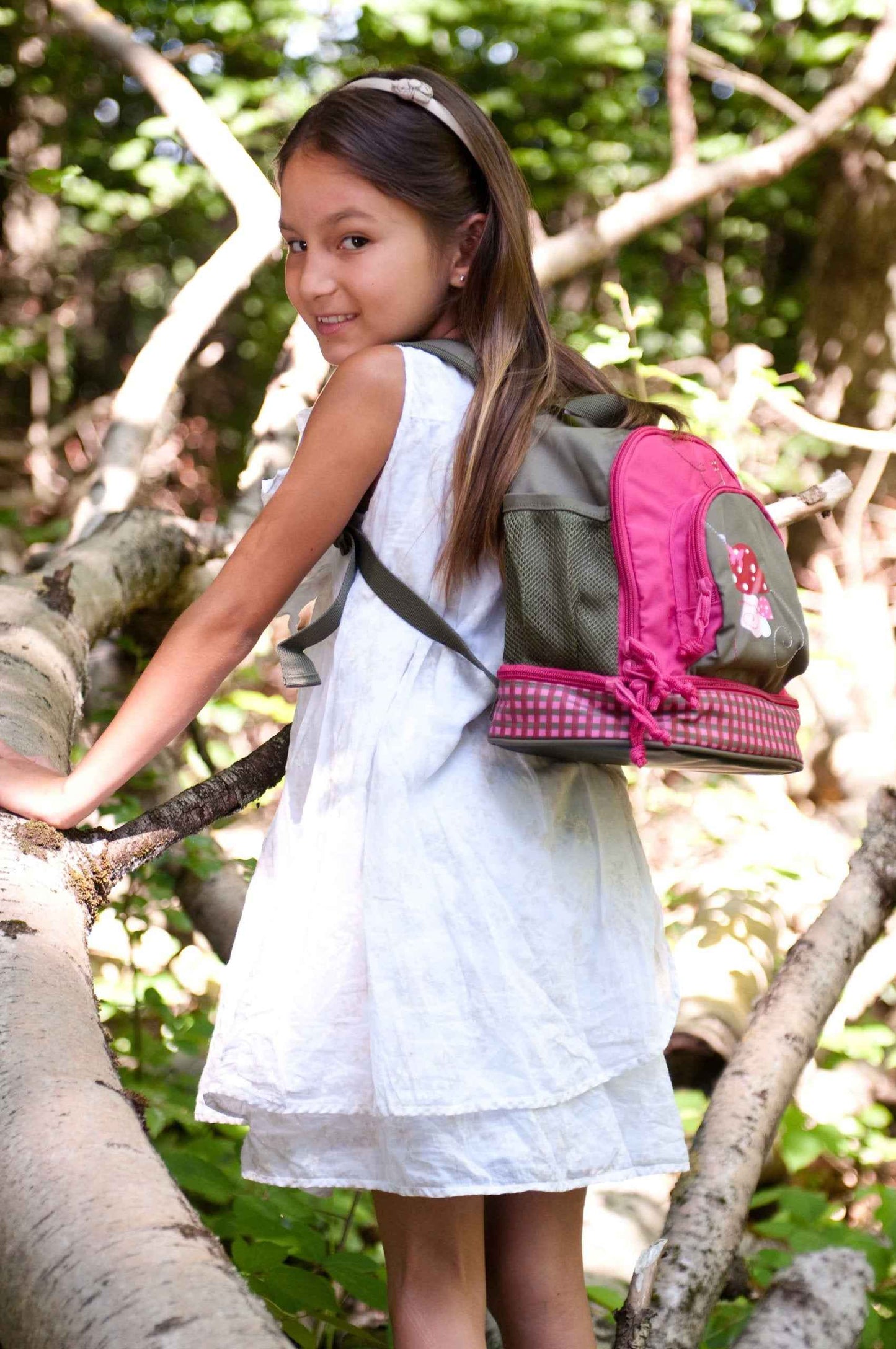 LÄSSIG Children's Backpack Nursery Bag with Chest Strap 6.5 L from 3 Years, Adventure Tractor, Kids Backpack