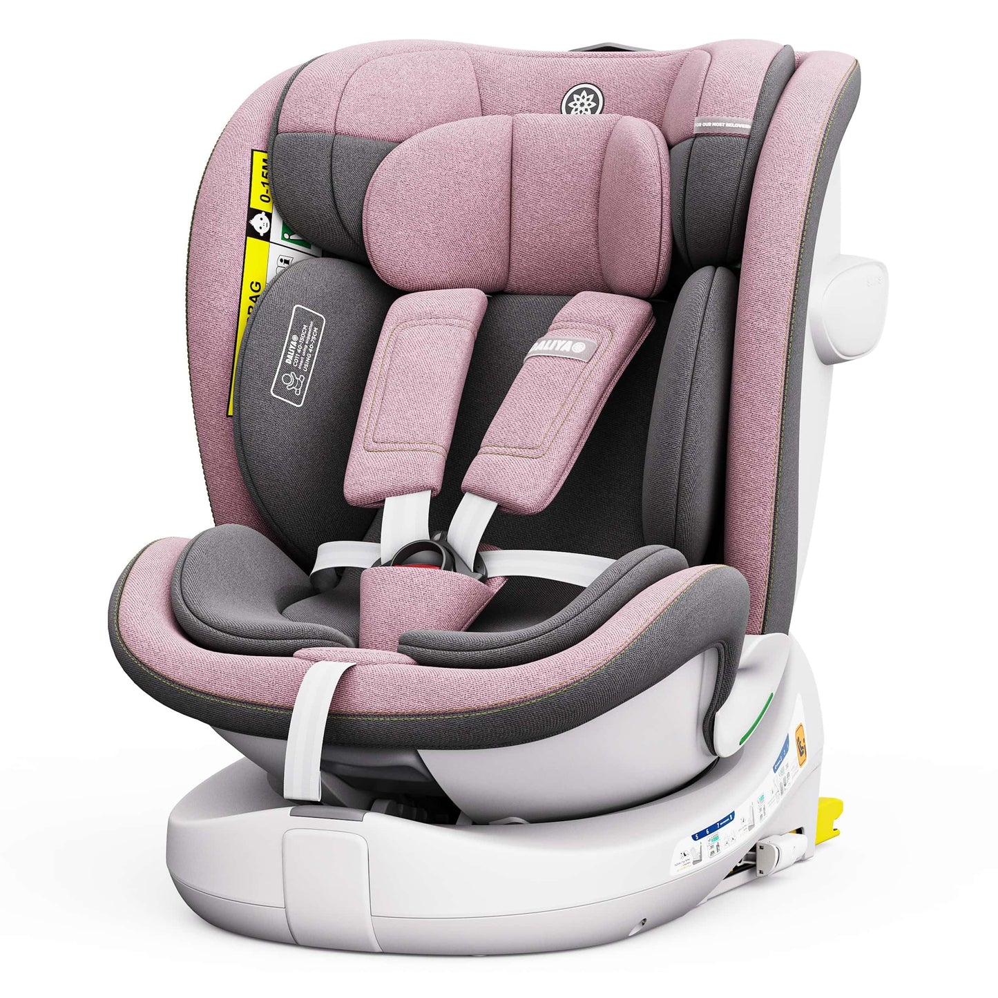 Daliya® Kindersitz ROTAZIONE | I-SIZE 40-150 cm | 8 Pos. | Isofix | (SIP) | Top Tether | 360° | 5 Punkt Gurt | Gruppe 0+ / I/II/III 0-36 KG | Neueste Zulassungs UN ECE Reg. 129 (Beige) - Meloni2