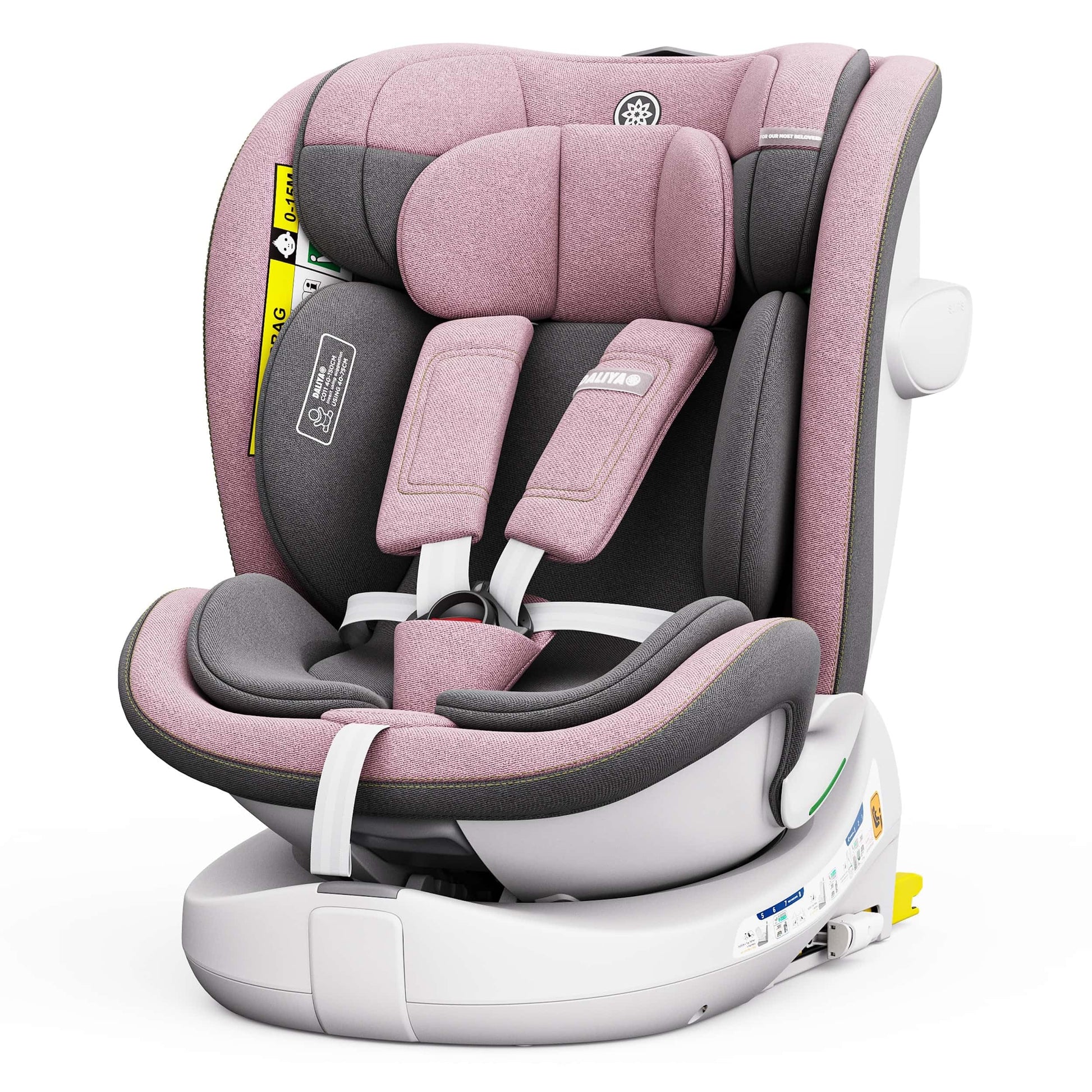 Daliya® Kindersitz ROTAZIONE | I-SIZE 40-150 cm | 8 Pos. | Isofix | (SIP) | Top Tether | 360° | 5 Punkt Gurt | Gruppe 0+ / I/II/III 0-36 KG | Neueste Zulassungs UN ECE Reg. 129 (Beige) - Meloni2