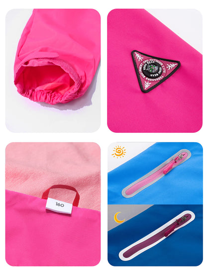 YOUNGSOUL Kinder Wind und Wasserdicht Regenjacke mit Farbblock