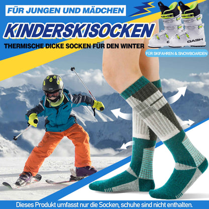 ANTSANG Kinder Merino Woll Skisocken Jungen Mädchen Thermisch Dick Warm Winter Gemütlich Kniehohe Socken zum Skifahren Snowboarden 3 Paar