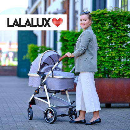 Lalalux Babyboomer leichter Kombikinderwagen Komplettset, Multifunktions-Kinderwagen, klappbar, sportlich, universell, doppelte Federung, inkl. Tasche, Regenschutz u.v.m. Für Kinder bis 36 Monate - Meloni2