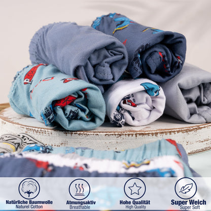 LOREZA ® 10 Pack Jungen Slips aus Baumwolle Unterhosen Größe 92-158