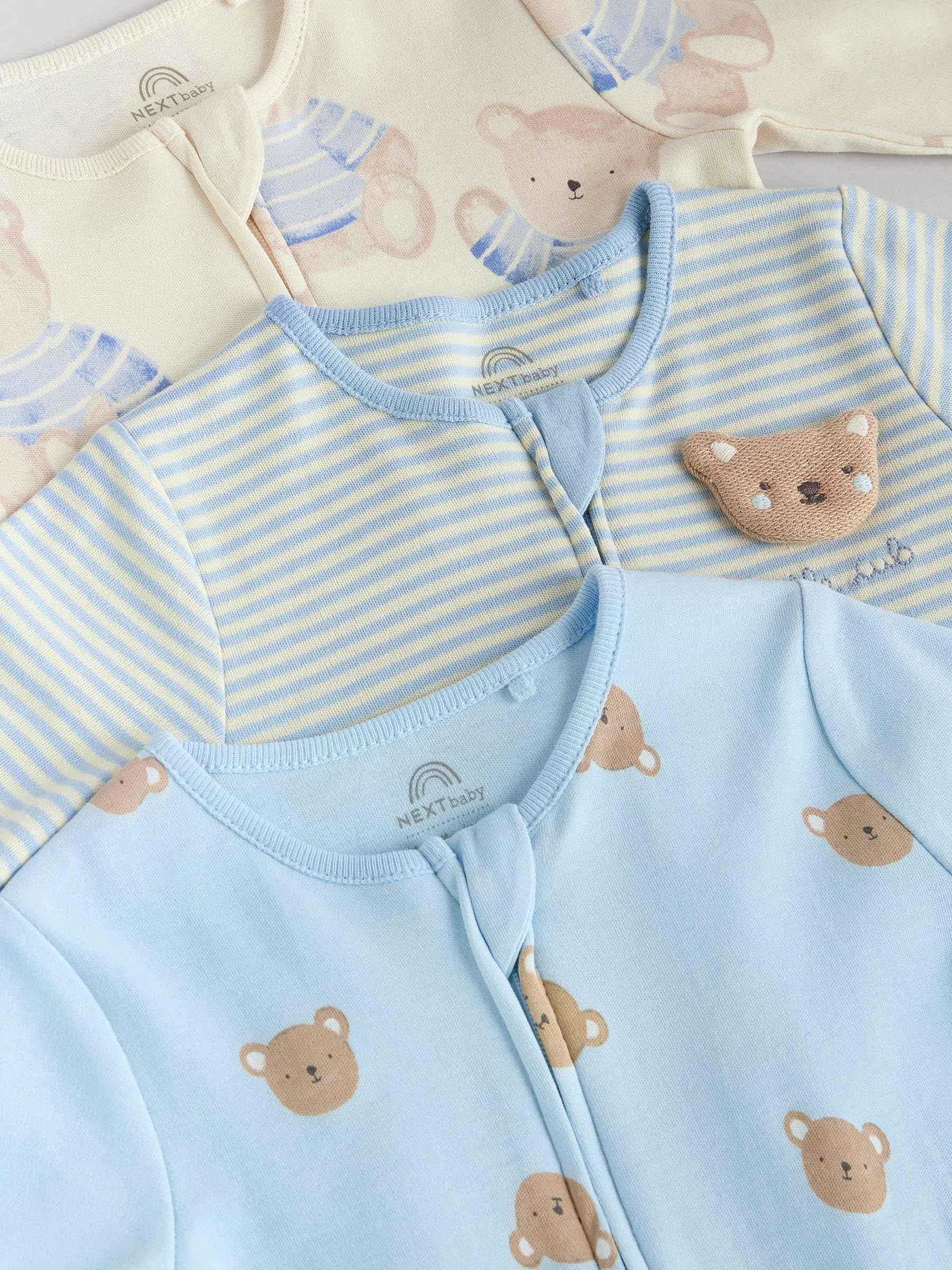 NEXT Baby Jungen Schlafanzüge mit Bärenmotiv, 3er-Pack