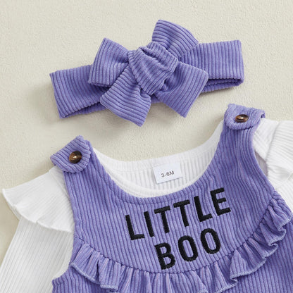 Geagodelia Baby Girl Halloween Clothing Outfit Pumpkin Ghost Baby Clothing Set Body Top + Jumpsuit Dress Newborn Soft Baby Set