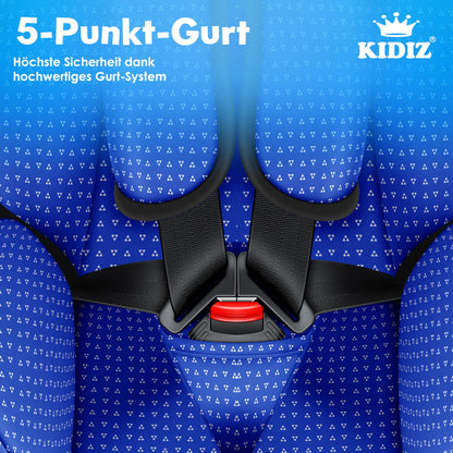 KIDIZ® Autokindersitz Triangle Premium Kindersitz Kinderautositz | Autositz Sitzschale | 9 kg - 36 kg 1-12 Jahre | Gruppe 1/2/3 | universal | zugelassen nach ECE R129/03 | mit Isofix