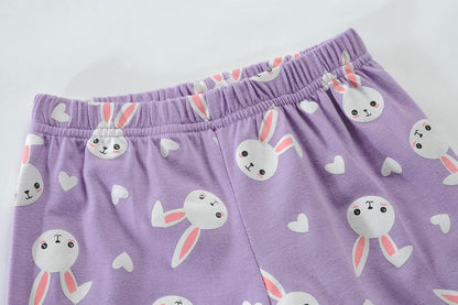 EULLA Mädchen Schlafanzug Kinder Kurz Einhorn Dino Katze Prinzessin Hase Pyjama Set Sommer Kleidung Zweiteiliger Nachtwäsche Baumwolle 92 98 104 110 116 122