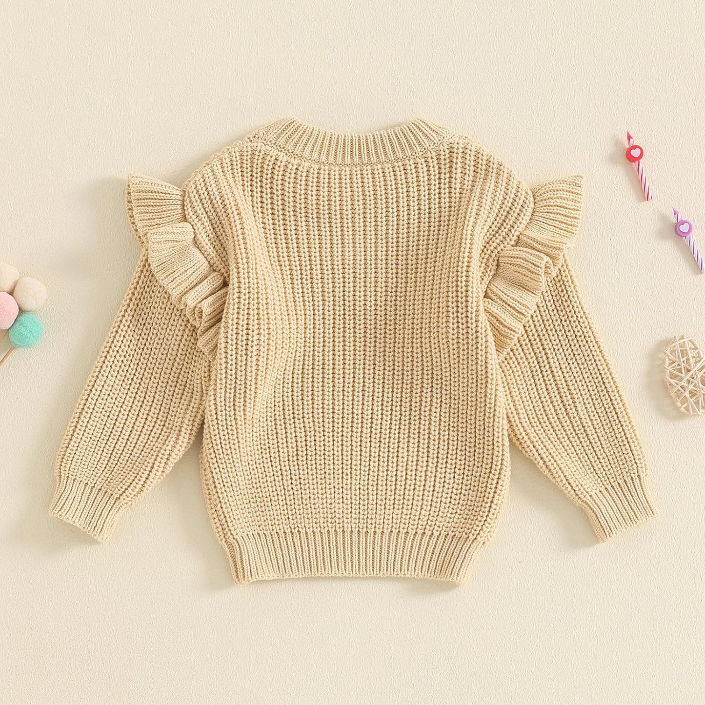 L&ieserram Baby Mädchen Jungen 1. Geburtstag Gestrickt Pullover Jumper Langarm Strickpullover Pulli Kleinkinder Kleidung Outfit Knitted Sweater 1 Jahr