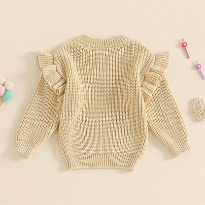 L&ieserram Baby Mädchen Jungen 1. Geburtstag Gestrickt Pullover Jumper Langarm Strickpullover Pulli Kleinkinder Kleidung Outfit Knitted Sweater 1 Jahr