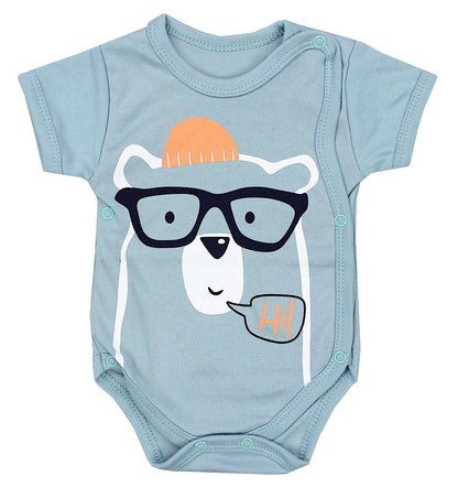TupTam Baby Body Kurzarm Jungen – Wickelbody Kurzarm aus Baumwolle im 5er Set – OEKO-TEX Zertifiziert