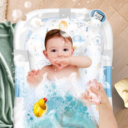 KIDIZ® Baby Bathtub, Baby Bathtub, Space-Saving & Foldable, Bath Tub, Shower Tray for Newborns, Toddlers, 0-24 Months, Portable Travel Shower for Babies, Ergonomic Bathtub with Thermostat and