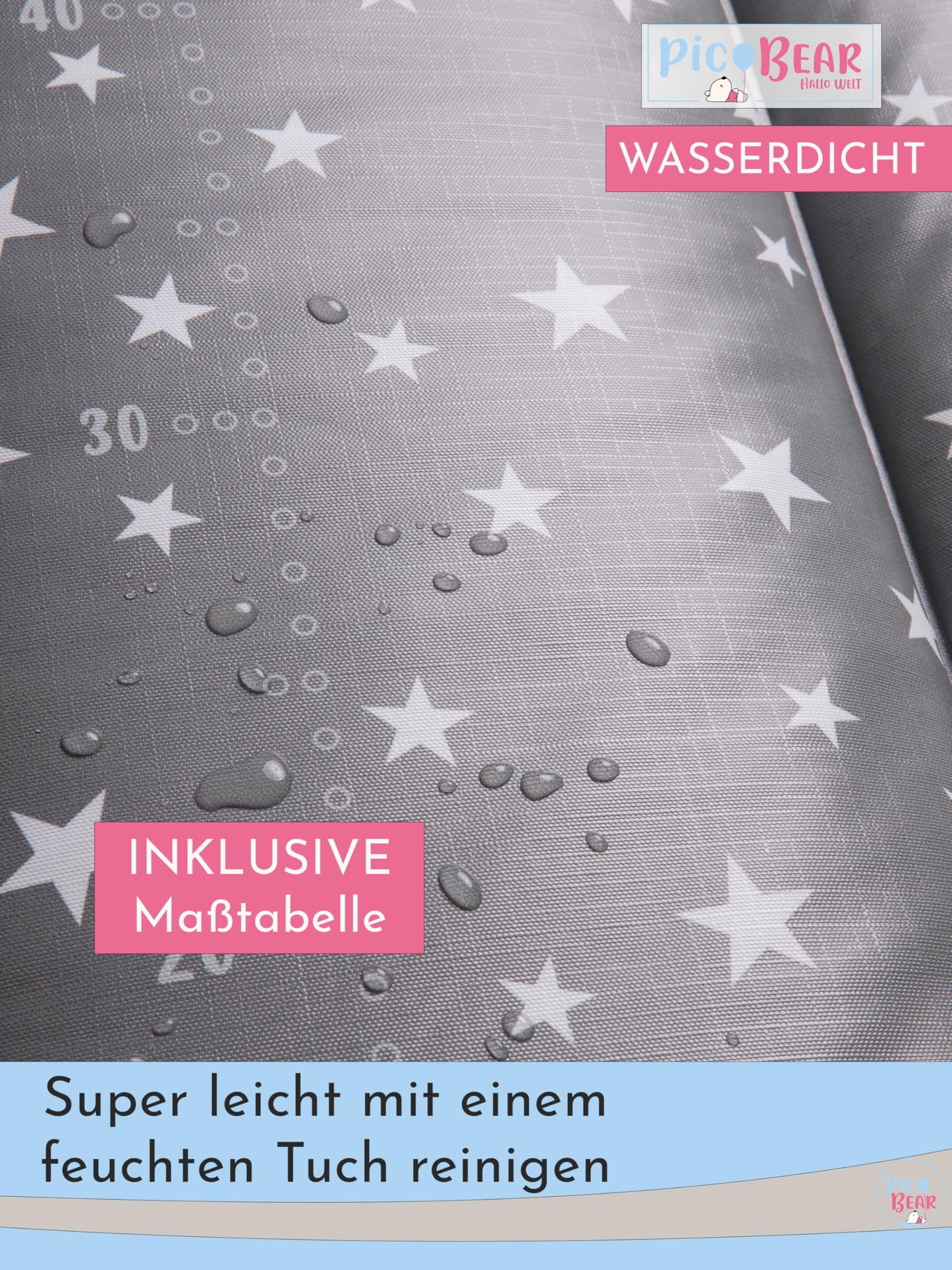 pic Bear Wickelauflage - hochwertige OEKO-TEX Wickeltischauflage - pflegeleichte Wickelunterlage - Auflage Wickelkommode - 85 x 72 cm - Sealife