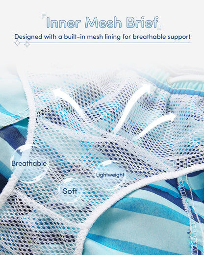 Domee Jungen Badehosen Badeshorts Schnelltrocknend Schwimmhose mit Netzfutter Verstellbarer Kordelzug