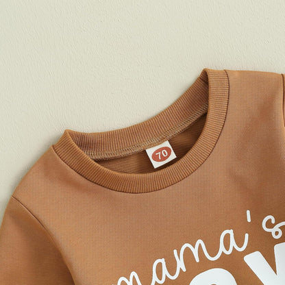 Baby Boys' Two-Piece Outfit, Long Sleeve Sweatshirt + Trousers, 2-Piece Set, Baby Clothing, 0-3 Years, Children's Outfit for Baby Boys 